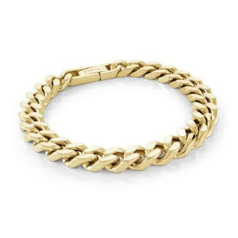 Women’s bangle set-Stainless Steel Yellow Gold Plated Curb Chain Men's Bracelet