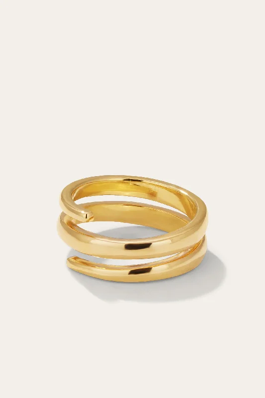 Women’s pearl ring-Coil Gold Vermeil Ring