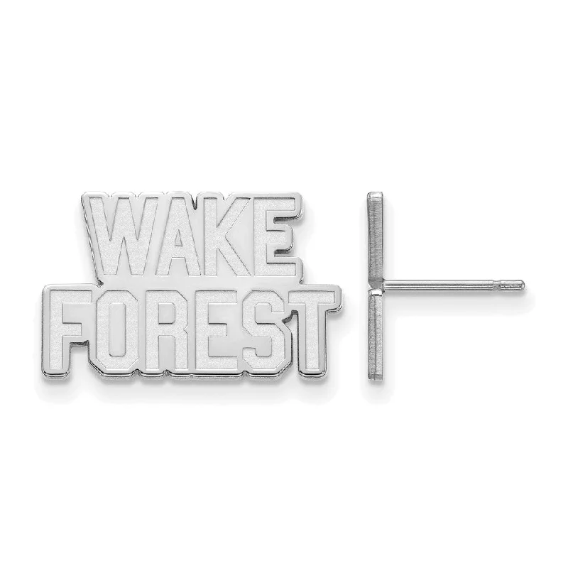 Women’s trendy earrings-10k White Gold Wake Forest University Small Post Earrings