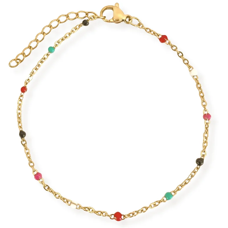 Women’s pearl bracelet-Gwen Colorful Dainty Enamel Beaded Bracelet