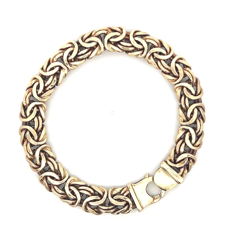 Women’s diamond bracelet-Estate 14K Yellow Gold Byzantine Chain Bracelet