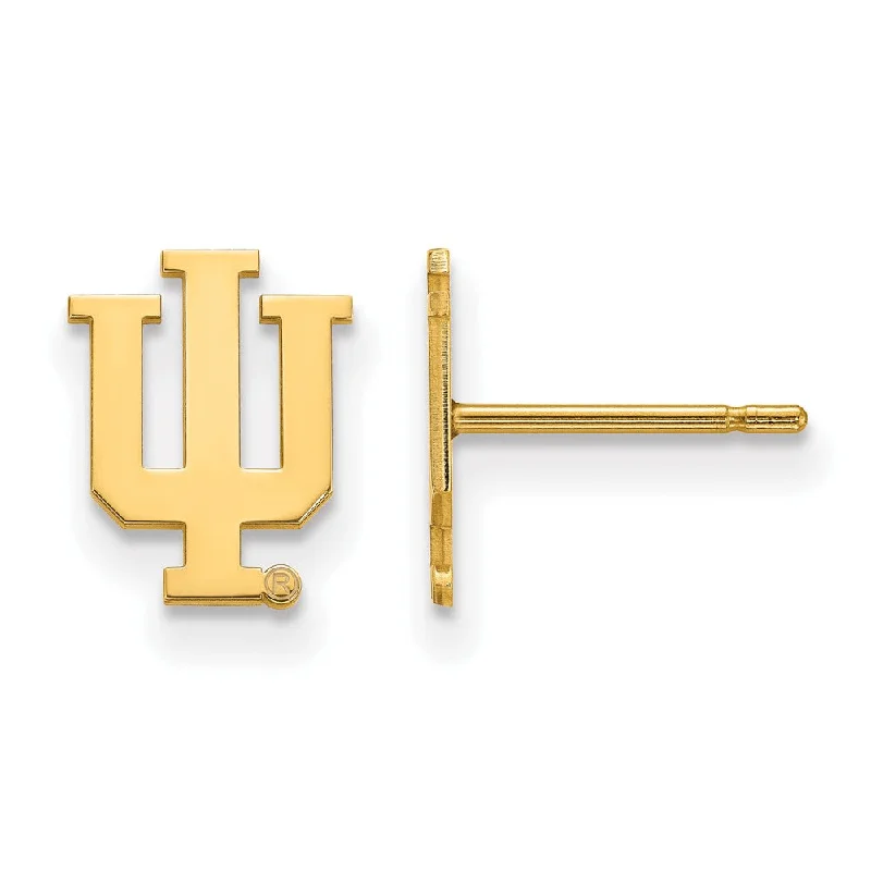 Women’s rose gold earrings-14k Yellow Gold Indiana University XS (Tiny) Post Earrings