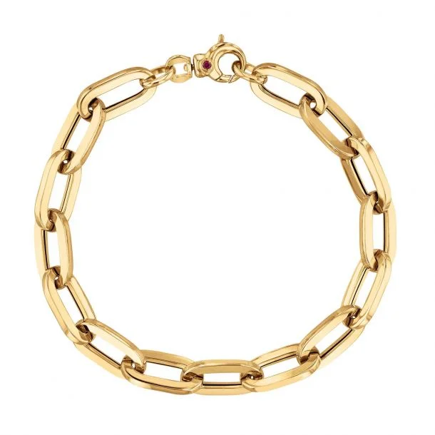 Women’s statement cuff bracelet-Designer Gold Paperclip Chain Bracelet