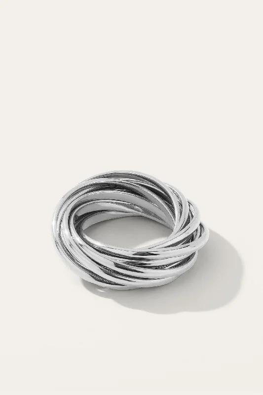 Women’s minimalist ring-Corda Doppio Silver Ring