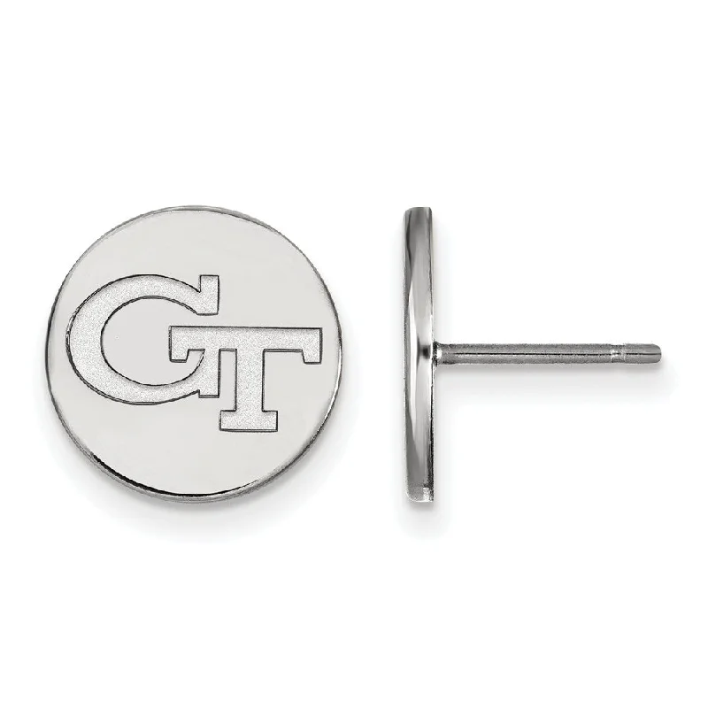 Women’s modern earrings-Sterling Silver Georgia Technology Sm Disc Earrings