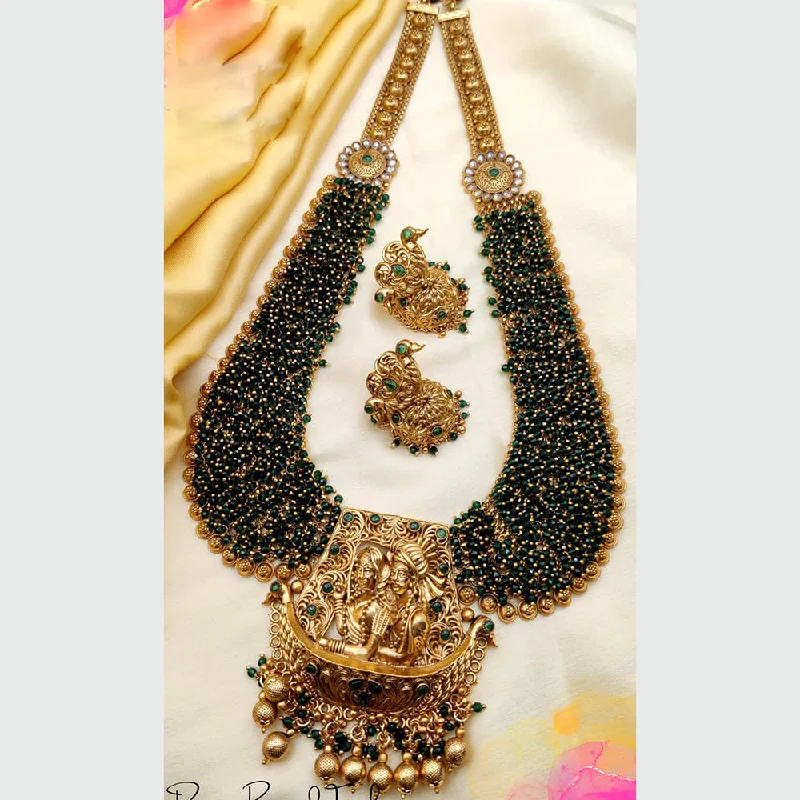 Women’s gold necklace-Jewel Addiction Copper Gold Plated Pearl Temple Necklace Set