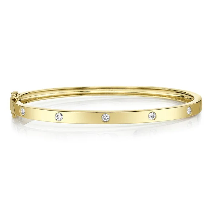 Women’s wedding bracelet-14K Yellow Gold 0.38ctw Diamond Station Bangle Bracelet by Shy Creation