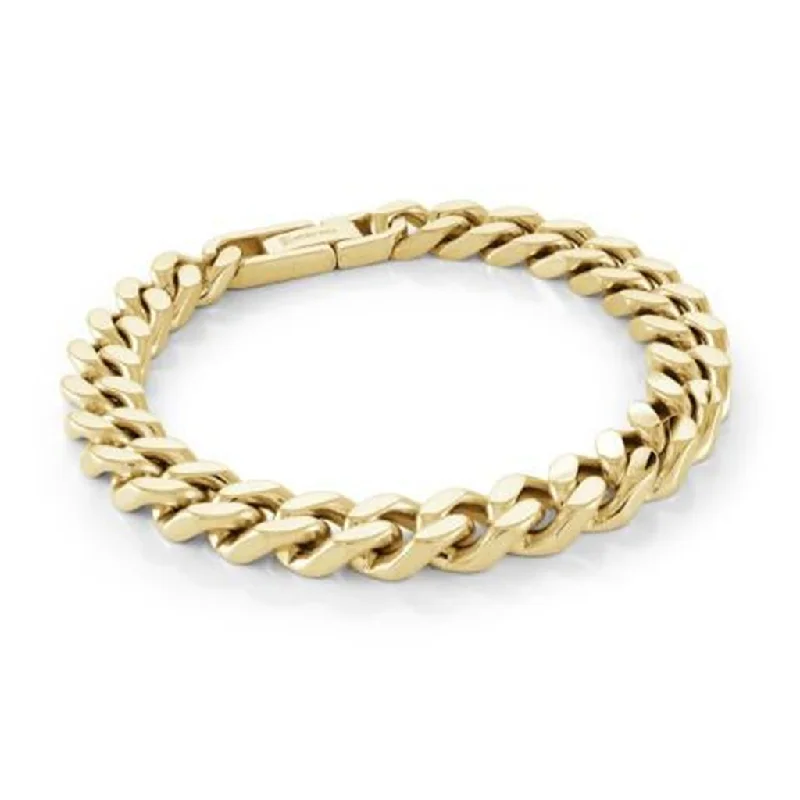 Women’s designer bracelet-Stainless Steel IP Yellow Gold 9.4mm Curb Link Men's Bracelet