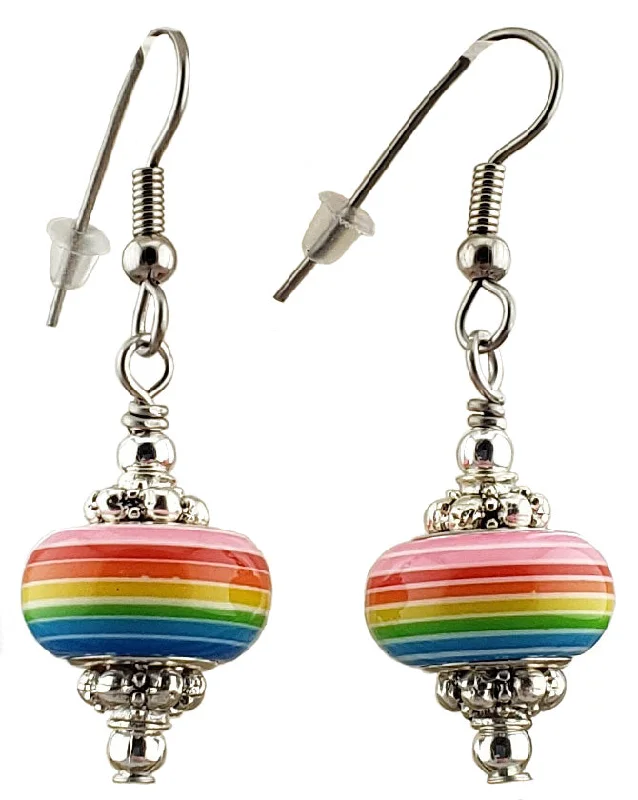 Women’s modern earrings-Rainbow Striped Earrings