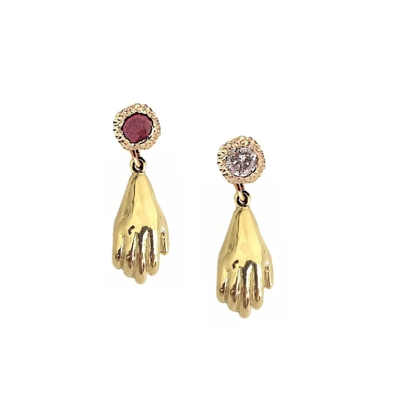 Women’s multi-colored earrings-Giving Hand Fragment Drop Earrings