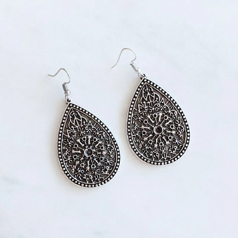 Women’s flower earrings-Anatolian Boho Earrings - "Royalty"