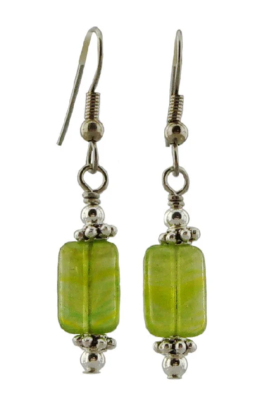 Women’s hoop and drop earrings-Spring Green Earrings