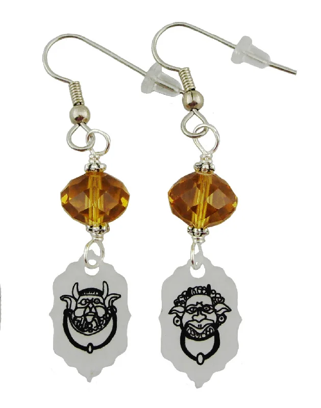 Women’s beaded earrings-Labyrinth Inspired Doorknocker Earrings