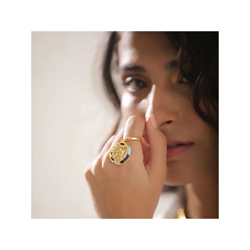 Women’s antique gold ring-Tanvi Garg Modine Mop Ring