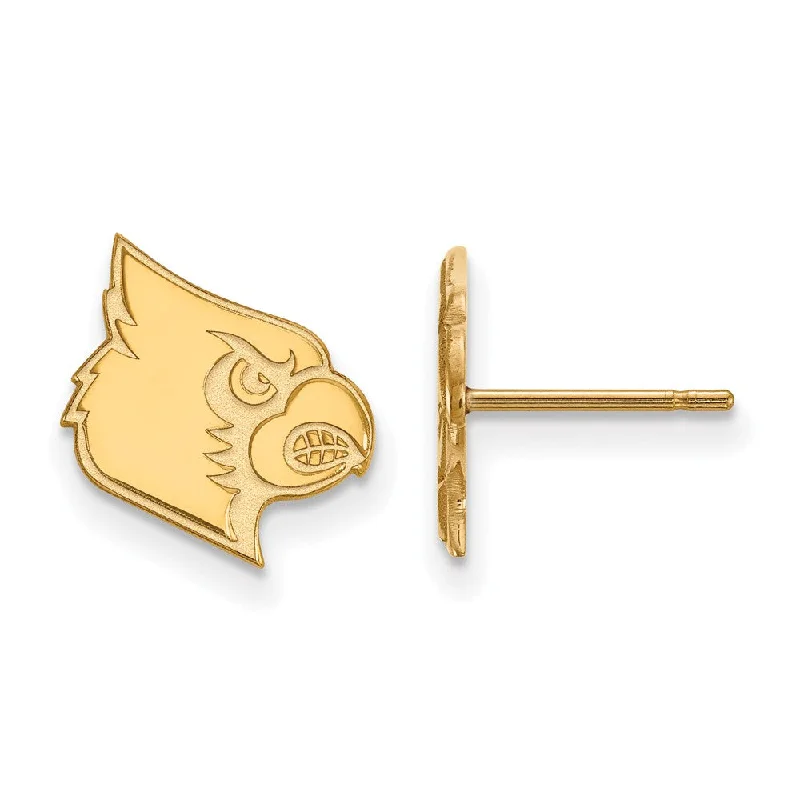 Women’s birthstone stud earrings-14k Gold Plated Silver University of Louisville Post Earrings