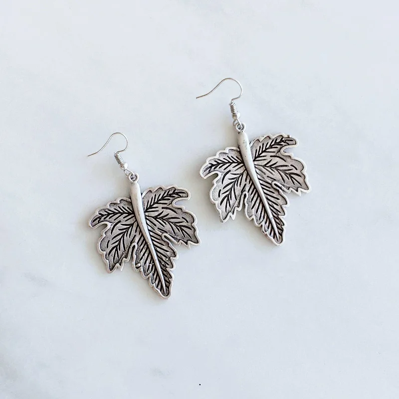 Women’s colorful earrings-Anatolian Boho Earrings - "Tropical Leaf"