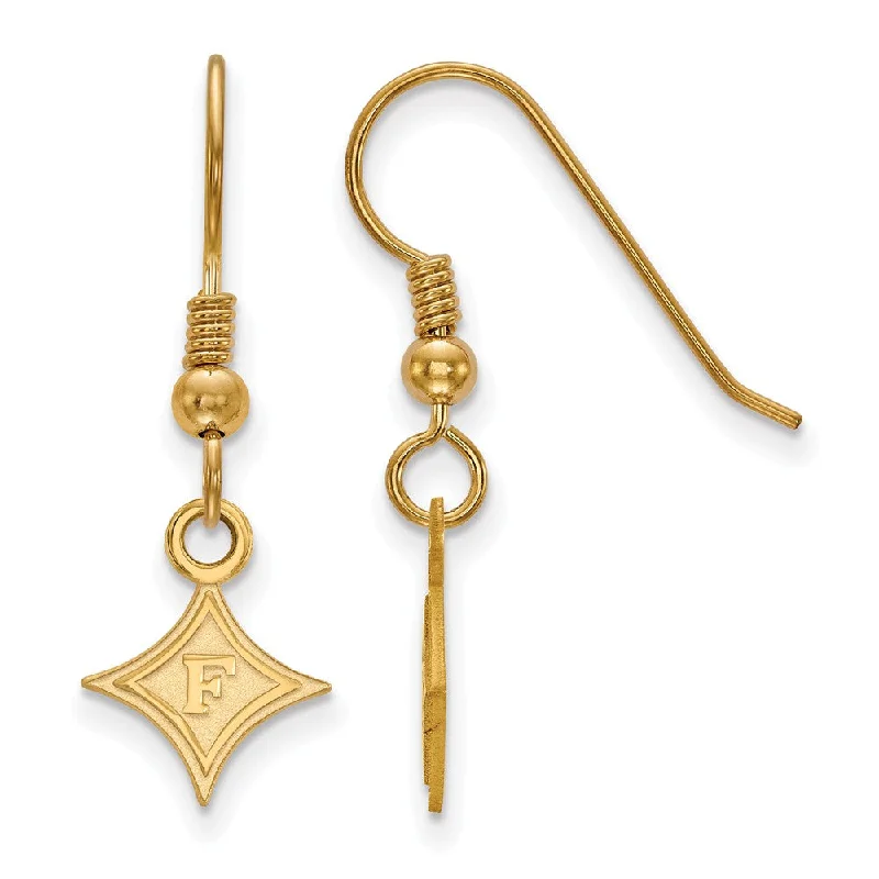 Women’s animal-shaped earrings-14k Gold Plated Silver Furman Univ. XS (Tiny) Dangle Earrings