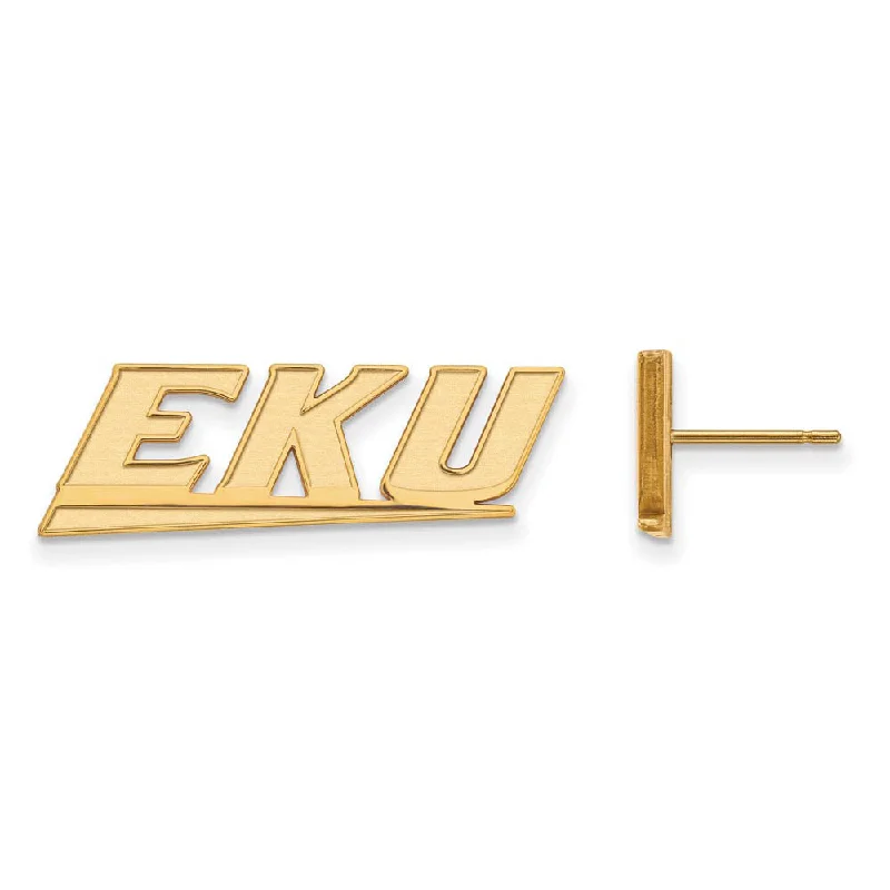 Women’s vintage-inspired earrings-14k Yellow Gold Eastern Kentucky University Small Post Earrings