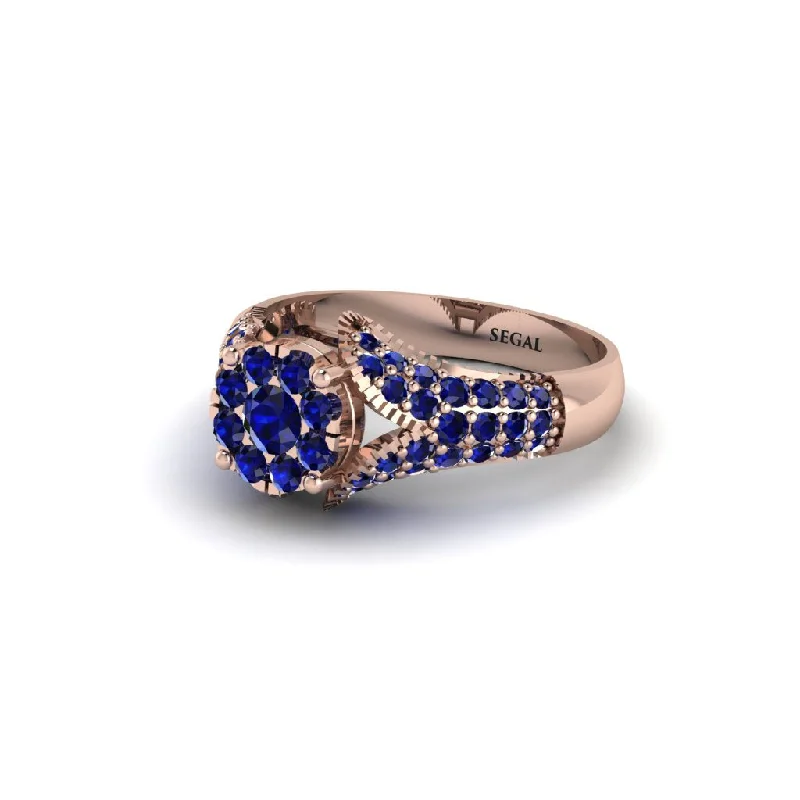 Women’s floral engagement ring-Sapphire Floral Cluster Engagement Ring  - Penelope No. 74