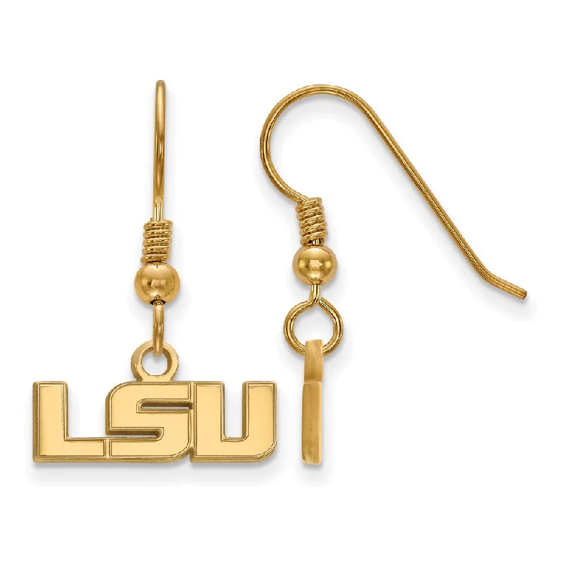 Women’s multi-colored earrings-14k Gold Plated Silver Louisiana State Univ. XS (Tiny) Dangle Earrings