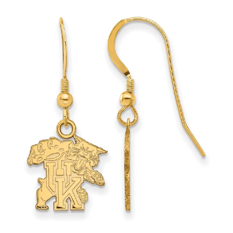 Women’s elegant earrings-14k Gold Plated Silver University of Kentucky Dangle Earrings