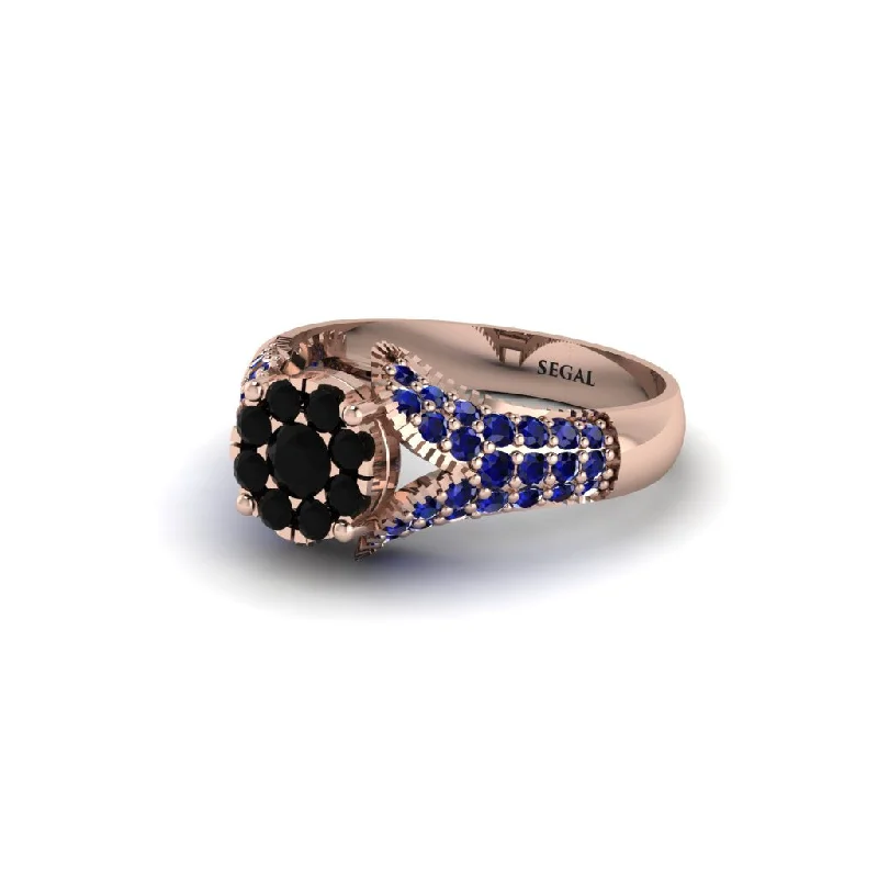 Women’s luxurious engagement ring-Sapphire Floral Cluster Engagement Ring  - Penelope No. 68