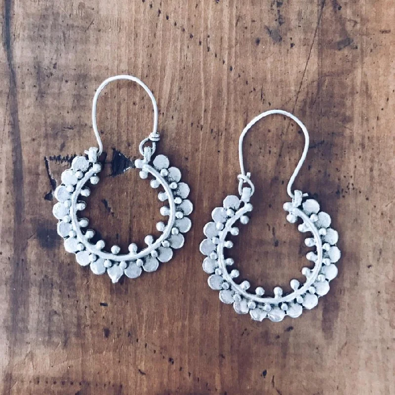 Women’s drop earrings-Circle tribal hoop earrings