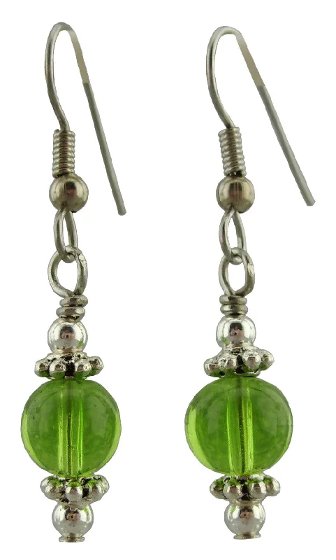 Women’s mixed metal earrings-Spring Green Drop Earrings