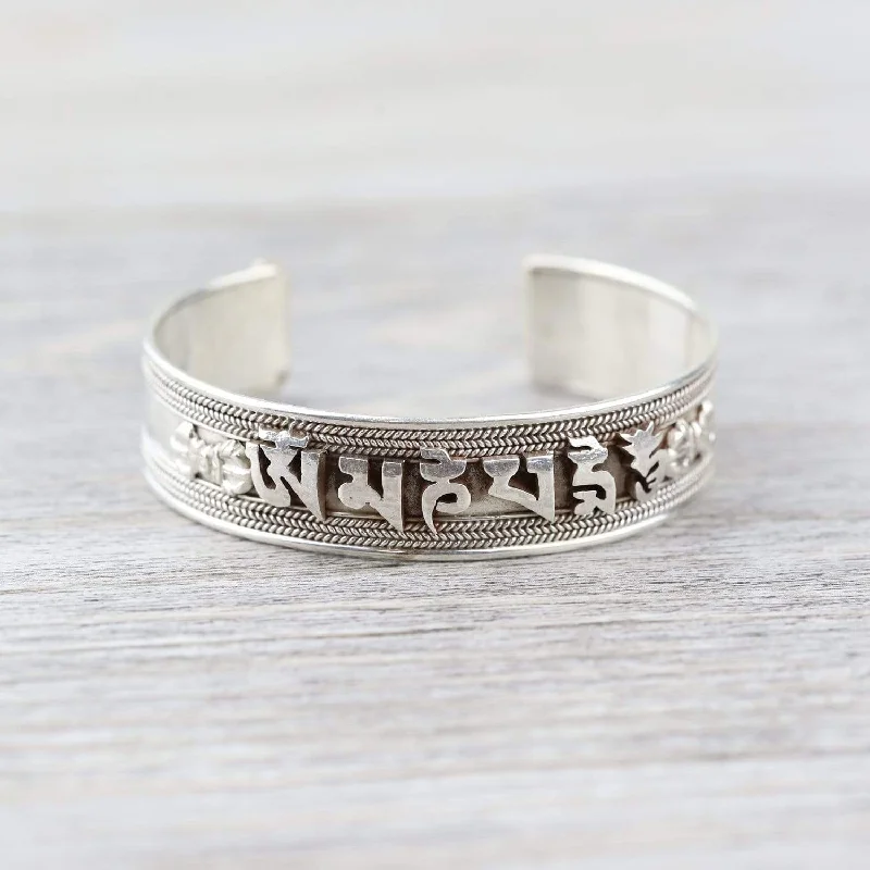 Women’s textured bracelet-Manifest Compassion Mantra Bracelet