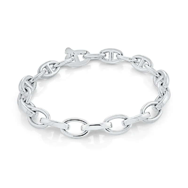 Women’s textured bangle-Stainless Steel Mariner Link Men's Bracelet