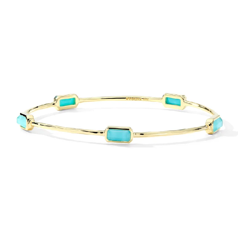 Women’s chic charm bracelet-18K Gold Gelato Bangle Bracelet with Multi Stone