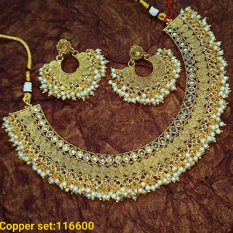 Women’s multi-layer necklace-Padmawati Bangles Copper Gold Plated Necklace Set