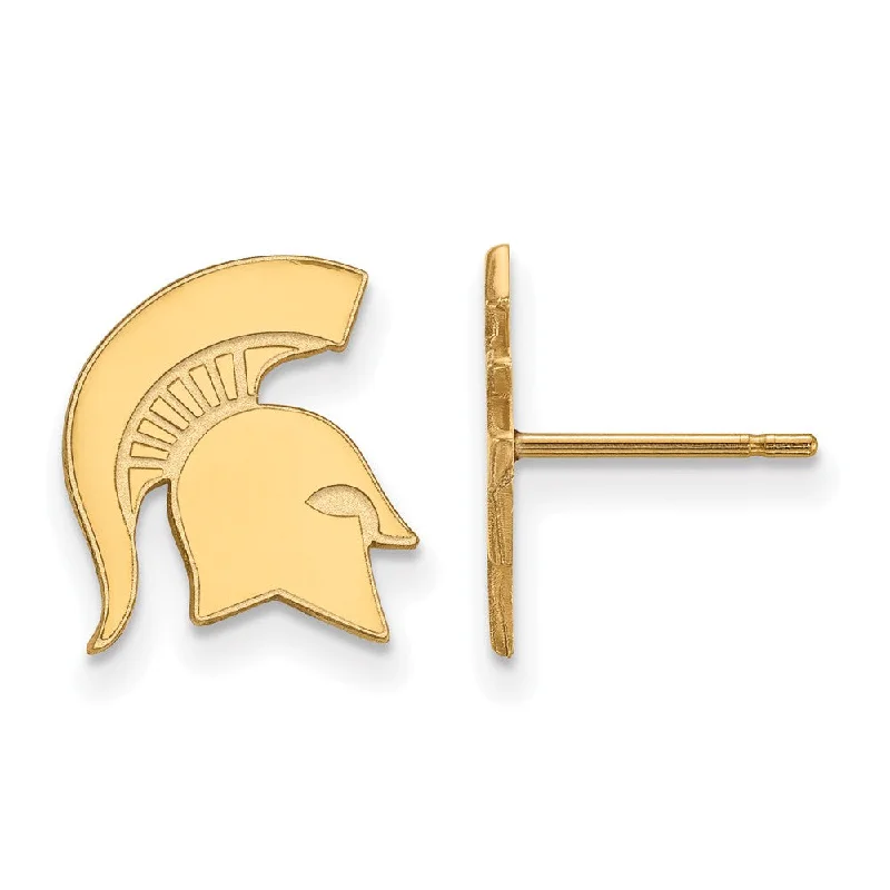 Women’s fashion earrings-14k Yellow Gold Michigan State University Small Post Earrings