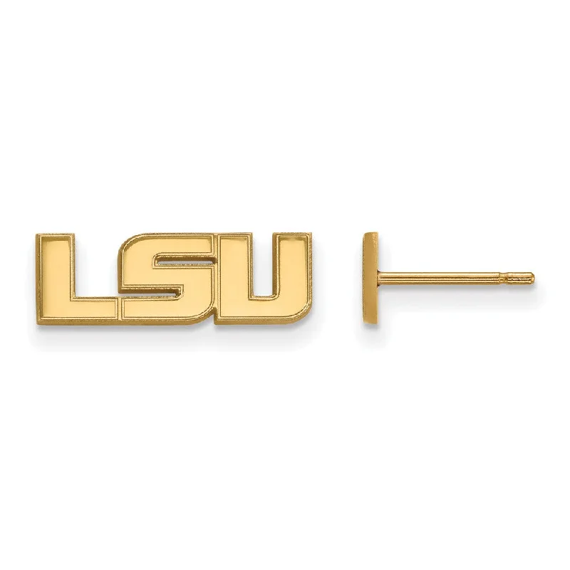 Women’s luxury earrings-14k Yellow Gold Louisiana State University XS 'LSU' Post Earrings