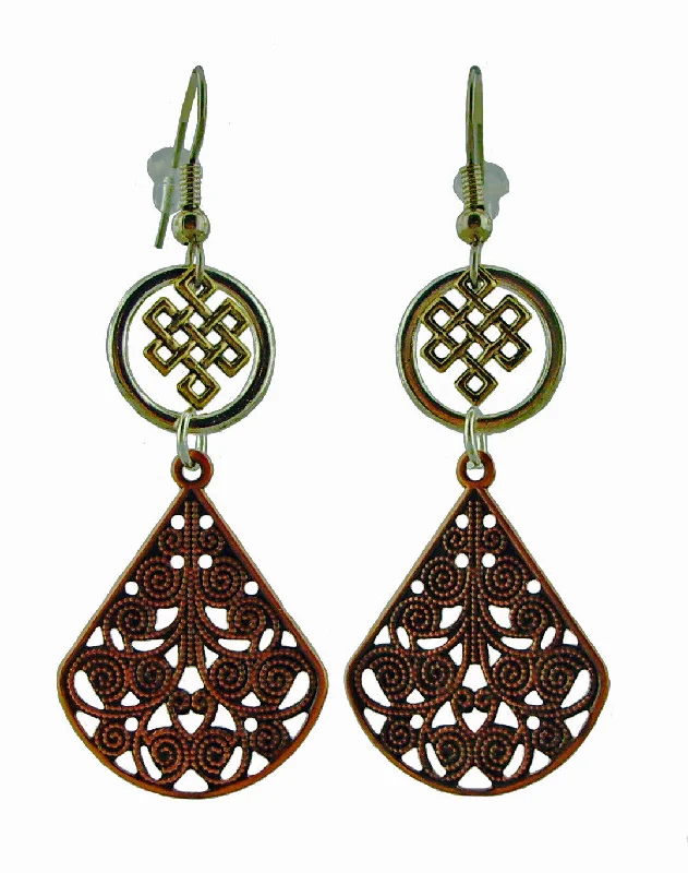 Women’s heart-shaped earrings-Metal Lace Earrings