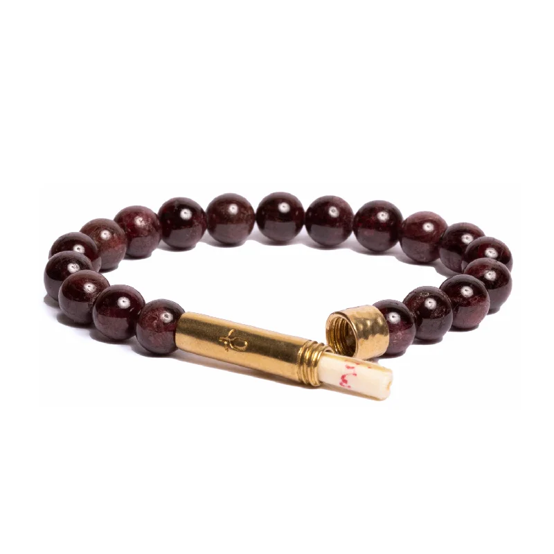 Women’s modern bracelet-Polished Garnet Intention Bracelet