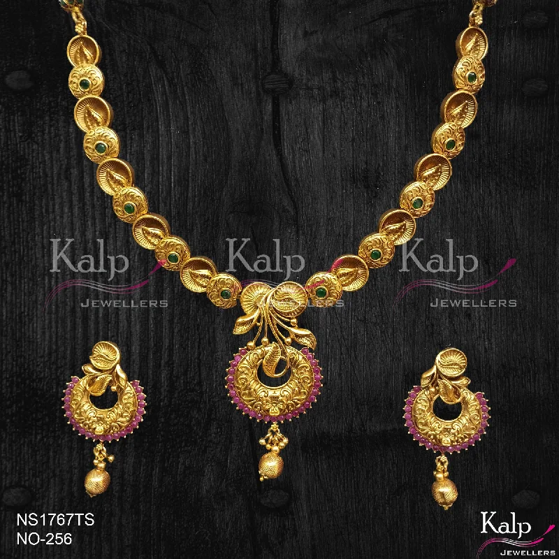 Women’s circle necklace-Kalp Jewellers Copper Gold Plated Necklace Set