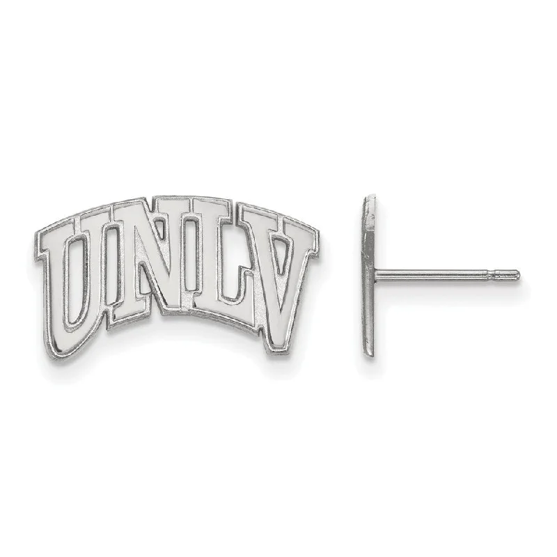 Women’s dangling earrings-10k White Gold University of Nevada Las Vegas Small Post Earrings